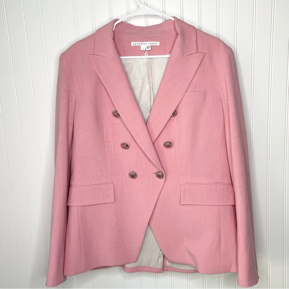 Veronica Beard Miller Dickey Jacket Peony Pink Size 6